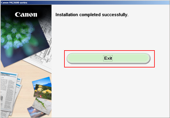 Installation Successful.  Click Exit. 