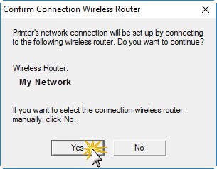 Confirm Connection Wireless Router window.