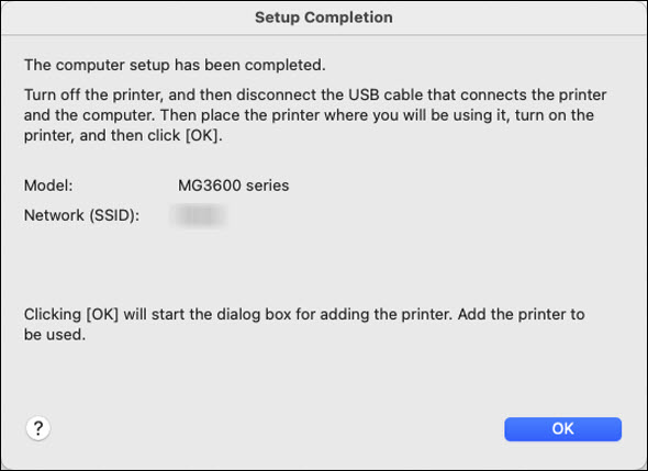The printer is connected to the network