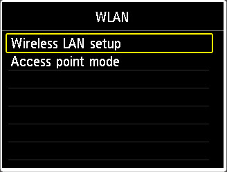 Tap Wireless LAN setup.