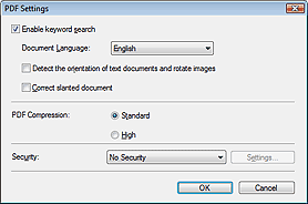 figure: PDF Settings dialog box
