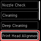 Figure: Print head alignment - auto selected