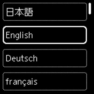 Select the language for the LCD, then press the OK button