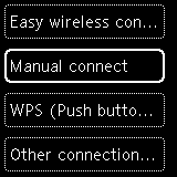 Select Manual connect and press the OK button