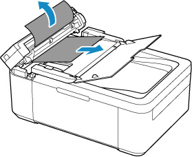 Pull out the jammed document from the side which is easier to grasp