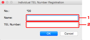 figure: Individual TEL Number Registration screen