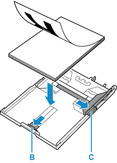 Load the stack of paper into the cassette with the side you will print on facing down