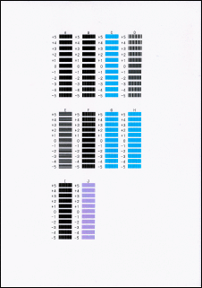 Figure: First print head alignment sheet
