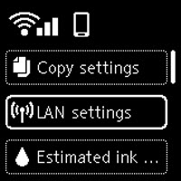 Figure: With LAN settings selected, press the OK button