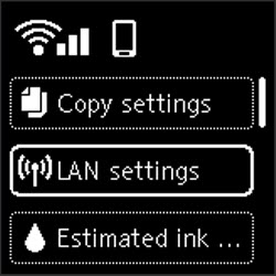 Select LAN settings and press the OK button
