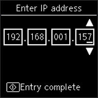 Figure: IP address of 192.168.1.157 entered