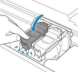Figure: Push the ink cartridge locking lever until a click is heard