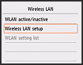 Wireless LAN setup shown on Wireless LAN screen.