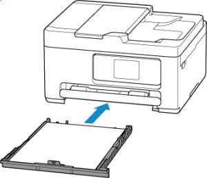 Reload paper into the cassette and insert it as shown