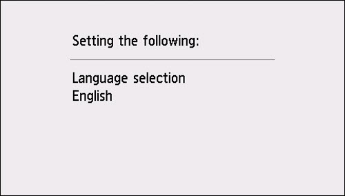 The specified language is displayed on the printer's touch screen