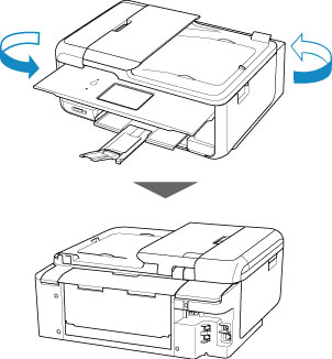 Rotate the printer so that its rear side faces you