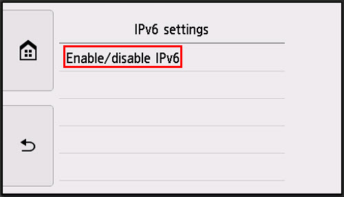 Tap Enable/disable IPv6 (outlined in red)