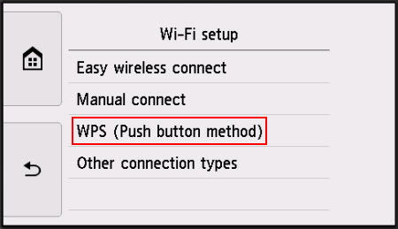 Tap WPS (Push button method) (outlined in red)