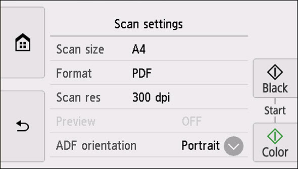 Figure: Scan settings