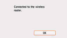 Tap OK to acknowledge connection to the router