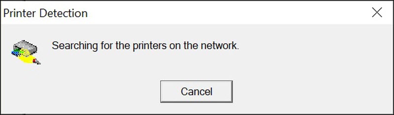 The computer is searching for the printer