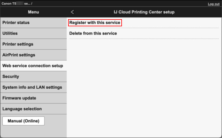 Register with this service (outlined in red)