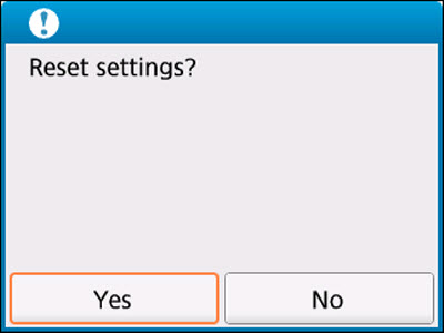 Reset setting? Yes / No
