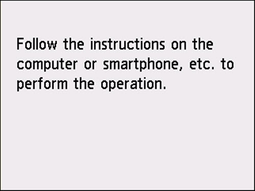 Easy wireless connect screen: Follow the instructions on the computer or smartphone, etc. to perform the operation.