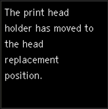 Figure: The print head holder has moved to the replacement position