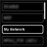 Select your network and press the OK button