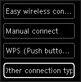 Select Other connection types and press the OK button