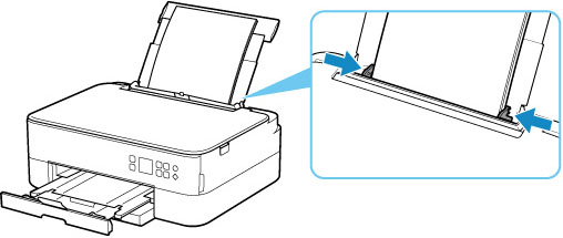 Align the paper guides of the rear tray with both edges of the paper