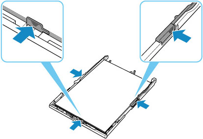 Align the paper guides of the cassette with the edges of the paper