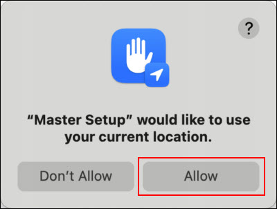 Select Allow (outlined in red)