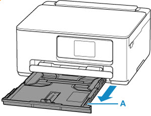 Remove the cassette (A) from the printer