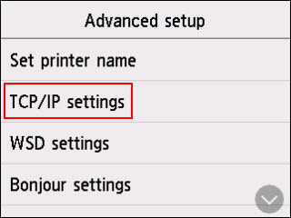 Tap TCIP/IP settings (outlined in red)