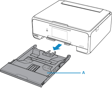 Figure shows cassette being pulled out from printer