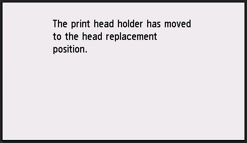Figure: The print head holder has moved to the head replacement position