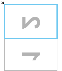 Rotate the item 180 degrees, and then align the lower corner of the side that is to be displayed on the right side of the screen (2) with the corner at the arrow (alignment mark) of the scanner glass