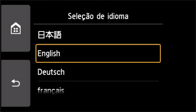 Tap a language to display on the screen