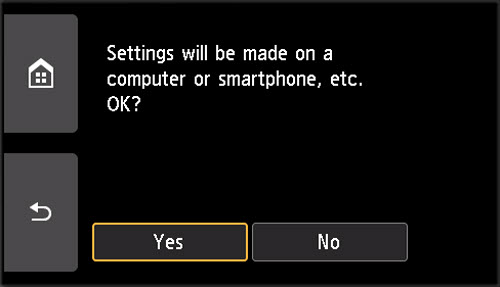 Easy wireless connect screen: Settings will be made on a computer or smartphone, etc.