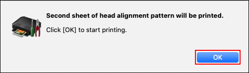 Note: Second alignment pattern will print