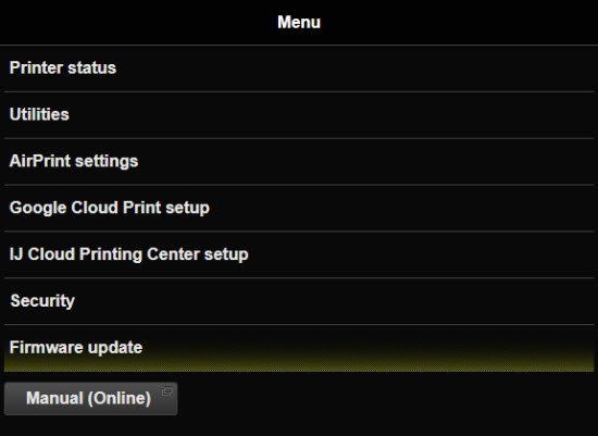 Select Firmware update (outlined in yellow)