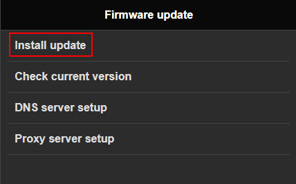 Select Install update (outlined in red)