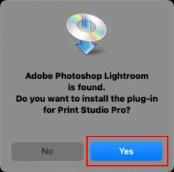 Yes button shown on Plug-in Installer screen