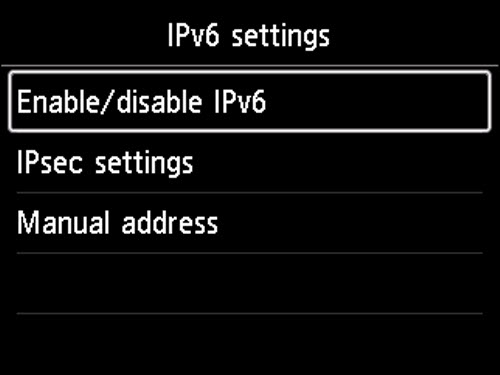 Enable/disable IPv6 selected