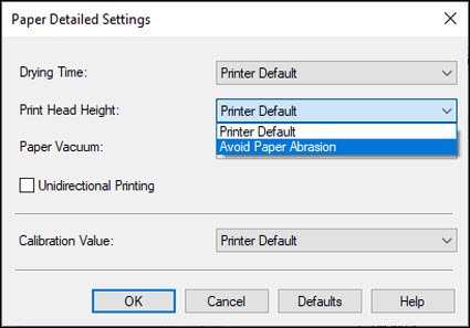Select Avoid Paper Abrasion, then click OK