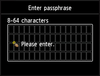Enter passphrase screen