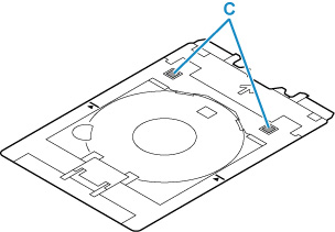 When placing a printable disc on the multi-purpose tray, don't touch the printing surface of the disc or the reflectors (C) on the multi-purpose tray