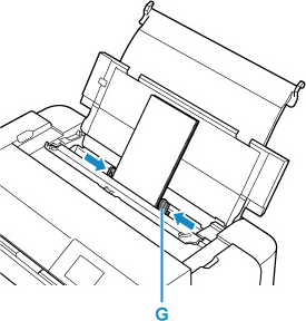 Slide the right paper guide (G) to align both paper guides with both sides of the paper stack